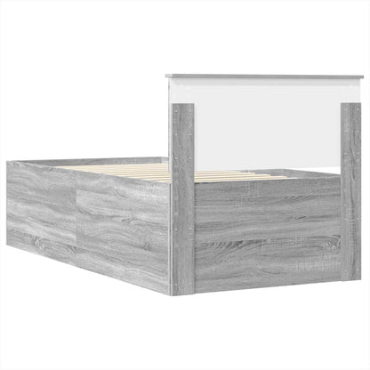 Daybed Grey Sonoma and Black 100 x 200 cm Engineered Wood