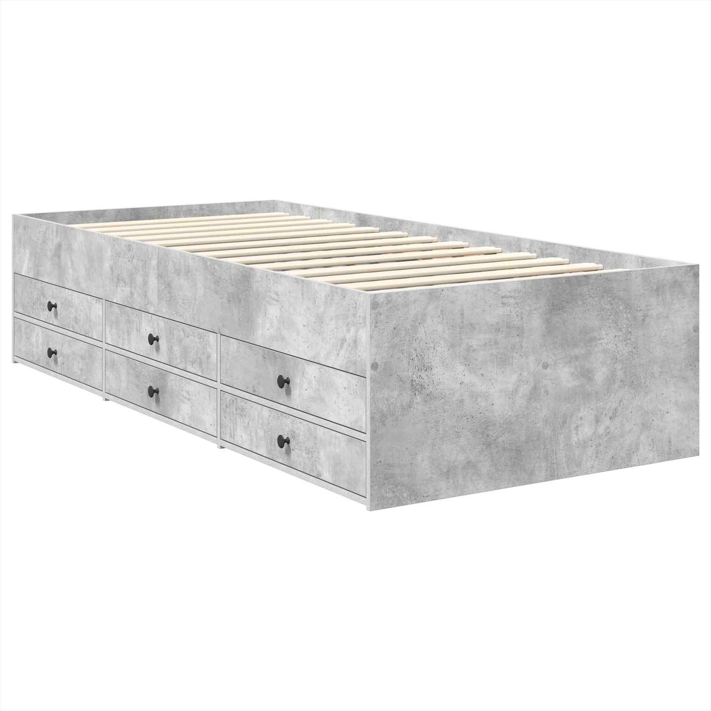 Daybed Concrete Grey and Black 90 x 190 cm Engineered Wood
