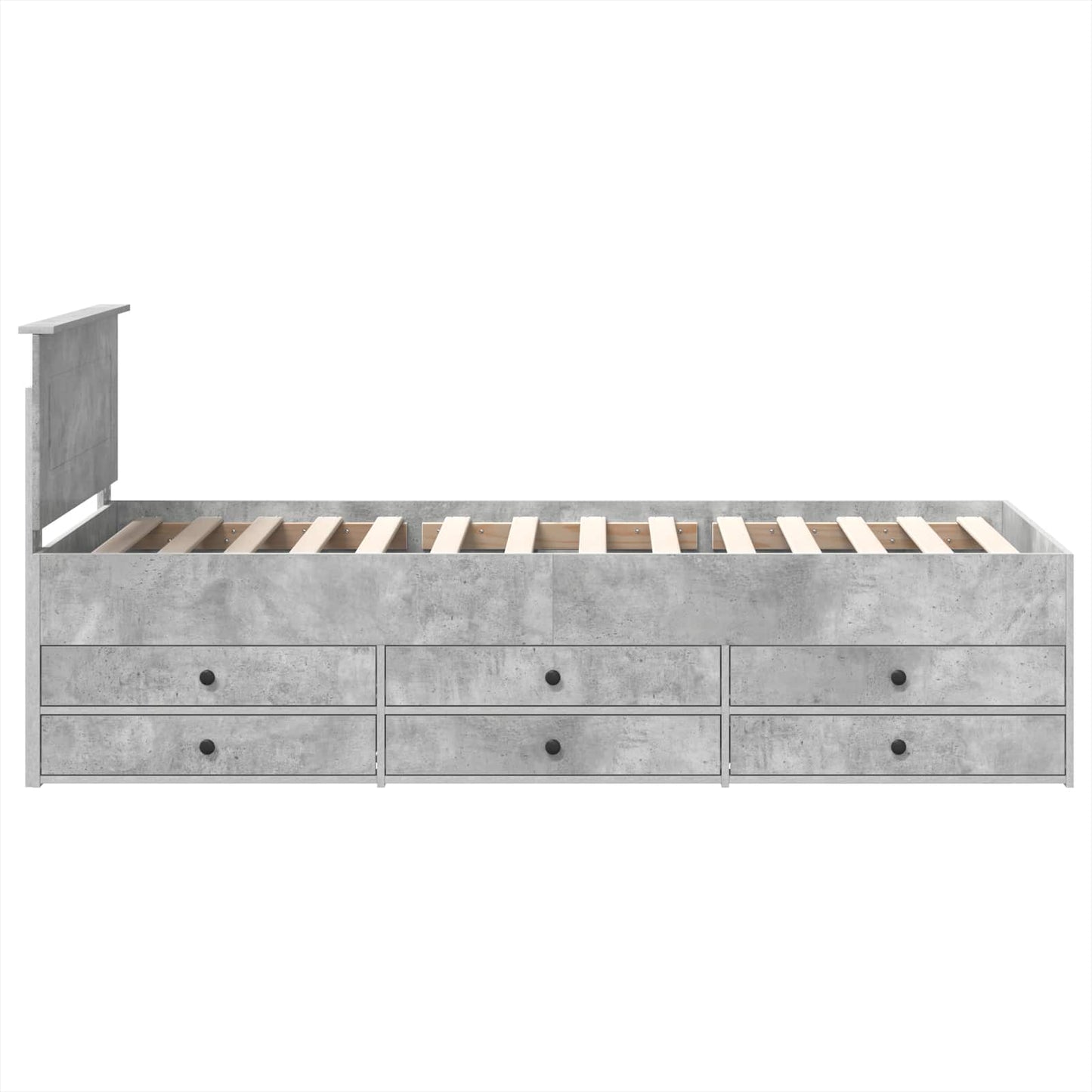 Daybed Concrete Grey and Black 90 x 190 cm Engineered Wood