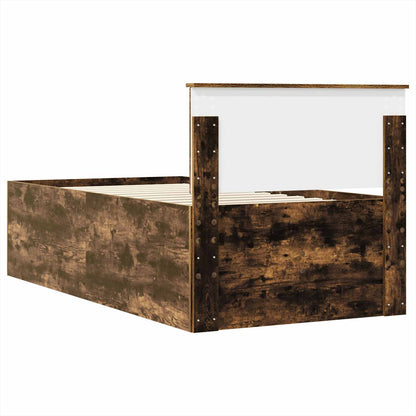 Daybed Manual Smoked Oak and Black 90 x 190 cm Engineered Wood