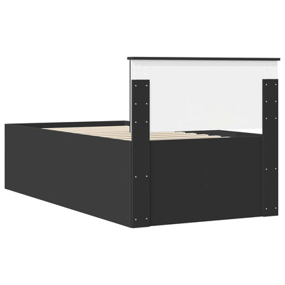 Daybed with Drawer Manual Black 90 x 200 cm Engineered Wood