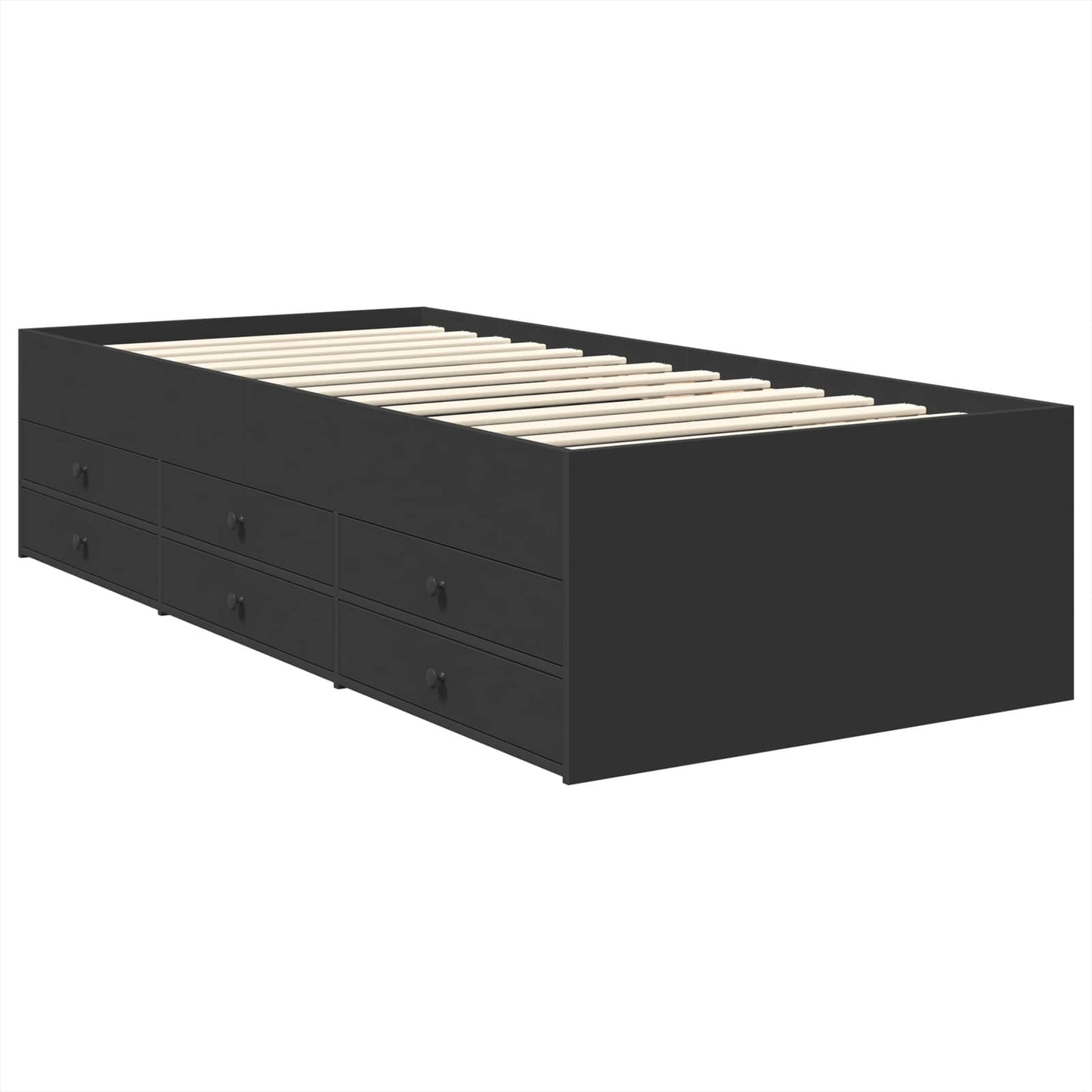 Daybed with Drawer Manual Black 75 x 190 cm Engineered Wood