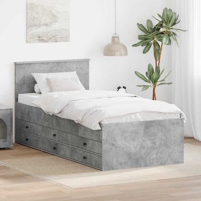 Daybed Concrete Grey and Black 70 x 190 cm Engineered Wood