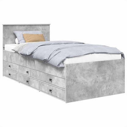 Daybed Concrete Grey and Black 70 x 190 cm Engineered Wood
