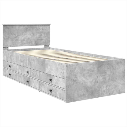 Daybed Concrete Grey and Black 70 x 190 cm Engineered Wood