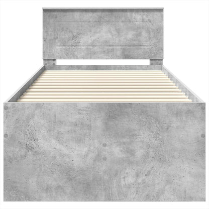 Daybed Concrete Grey and Black 70 x 190 cm Engineered Wood