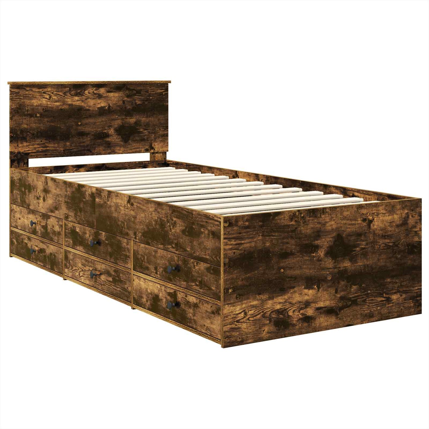 Daybed Manual Smoked Oak and Black 75 x 190 cm Engineered Wood