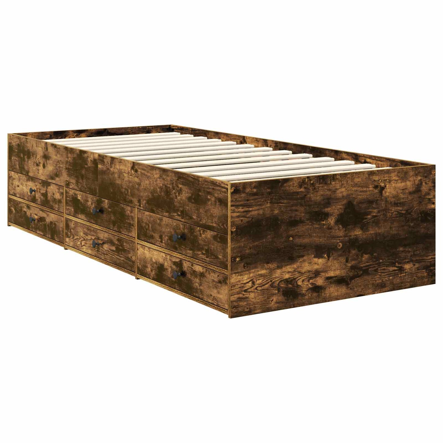 Daybed Manual Smoked Oak and Black 75 x 190 cm Engineered Wood