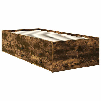 Daybed Manual Smoked Oak and Black 75 x 190 cm Engineered Wood