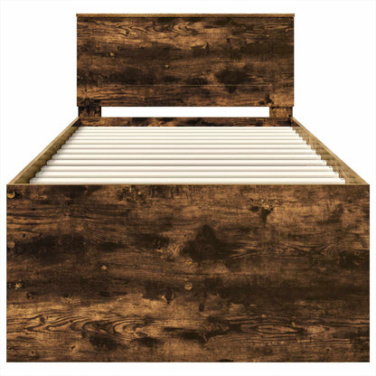 Daybed Manual Smoked Oak and Black 75 x 190 cm Engineered Wood