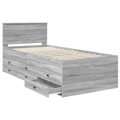 Daybed Manual Grey Sonoma and Black 75 x 190 cm Engineered Wood