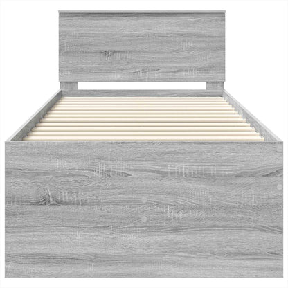 Daybed Manual Grey Sonoma and Black 75 x 190 cm Engineered Wood