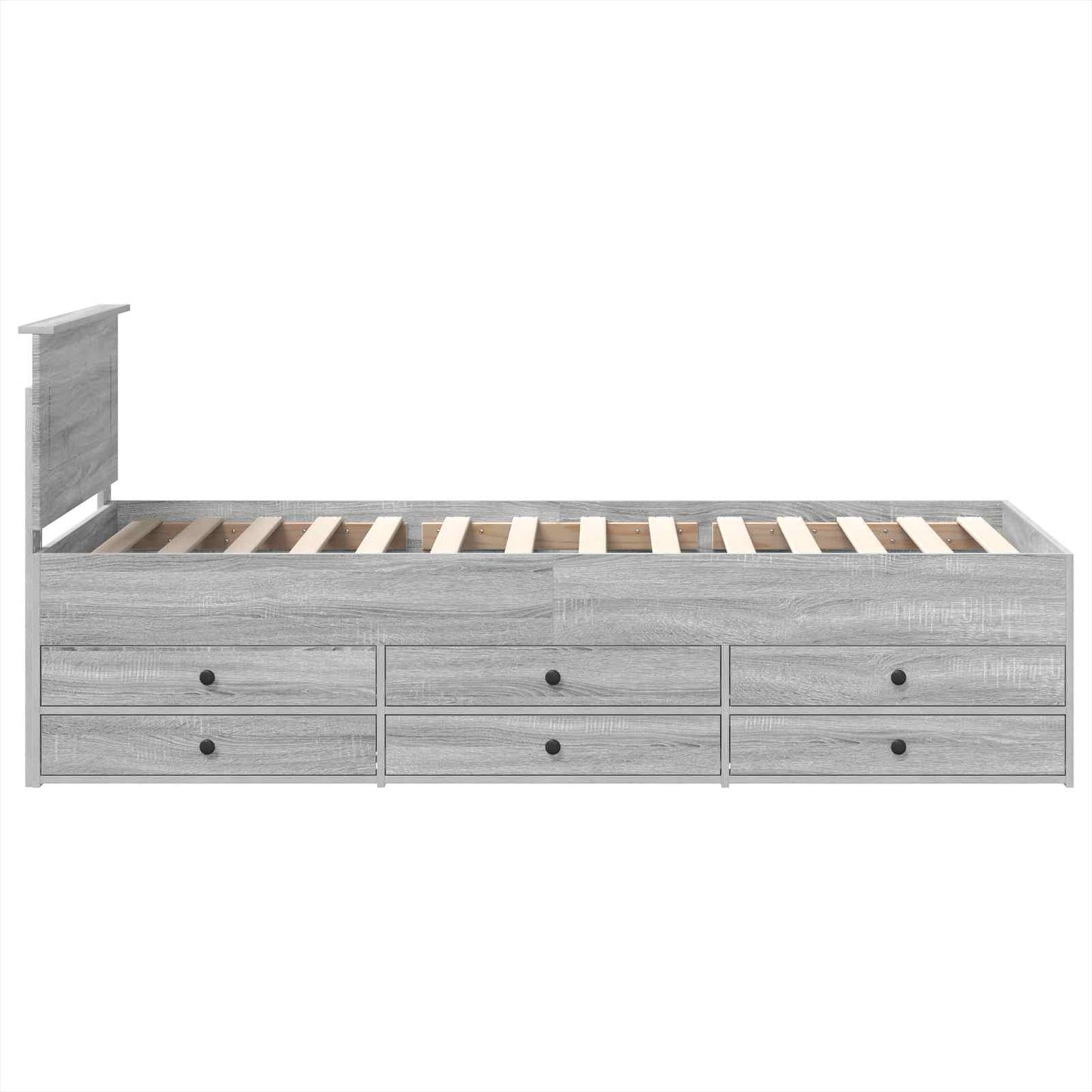 Daybed Manual Grey Sonoma and Black 75 x 190 cm Engineered Wood