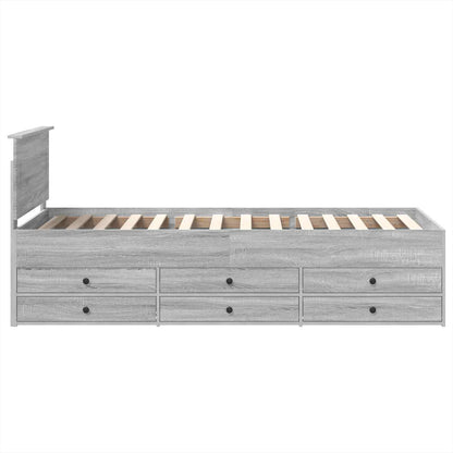 Daybed Manual Grey Sonoma and Black 75 x 190 cm Engineered Wood