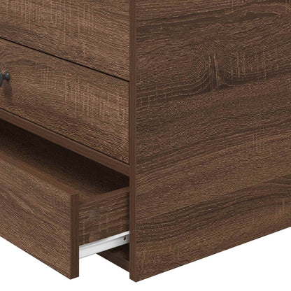 Daybed Manual Brown Oak and Black 75 x 190 cm Engineered Wood