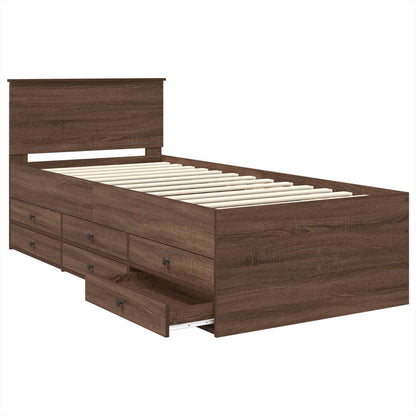 Daybed Manual Brown Oak and Black 75 x 190 cm Engineered Wood