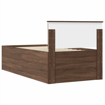 Daybed Manual Brown Oak and Black 75 x 190 cm Engineered Wood