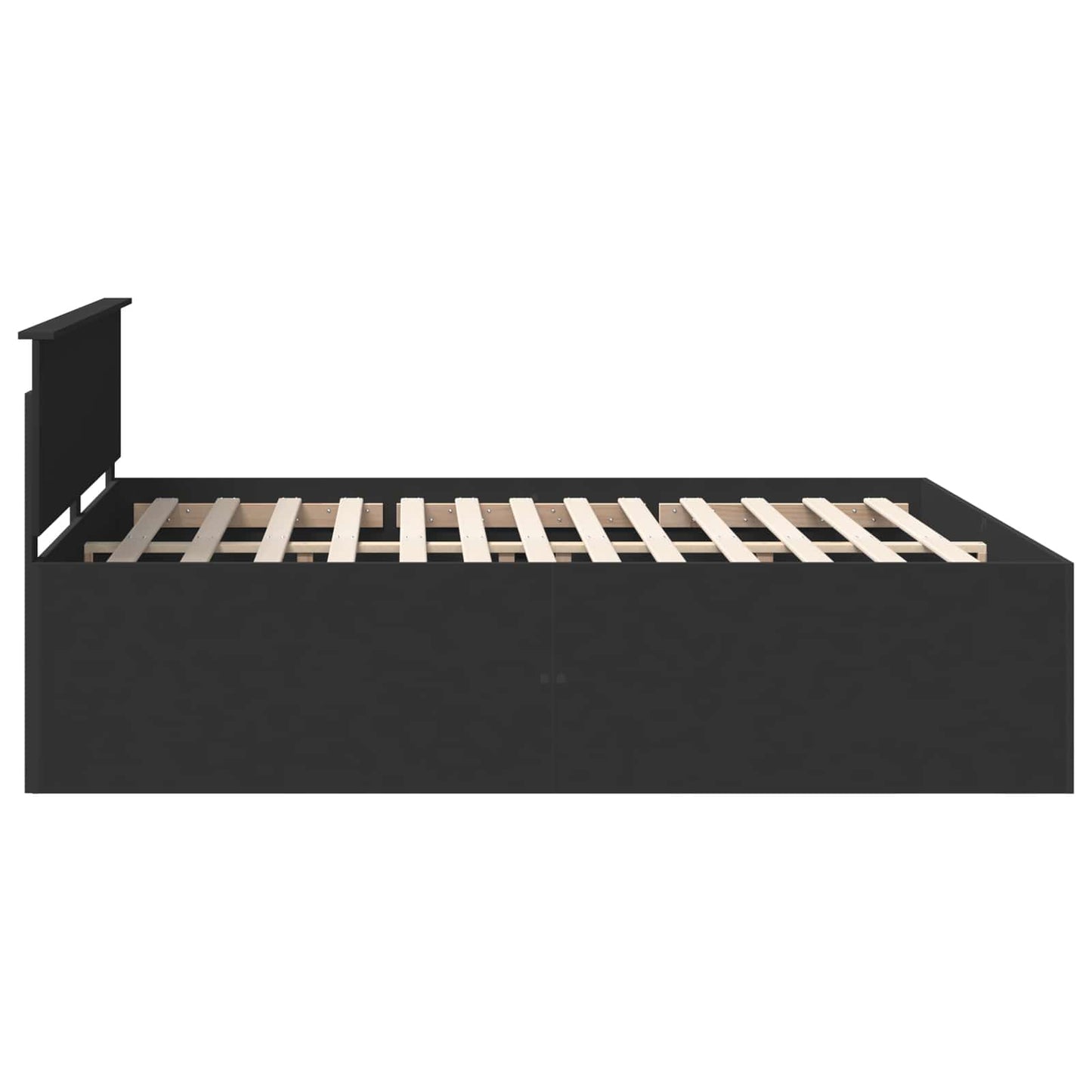 Bed Frame with Headboard Black 200 x 200 cm Engineered Wood