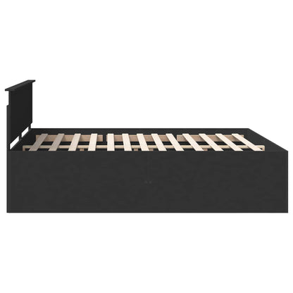 Bed Frame with Headboard Black 200 x 200 cm Engineered Wood