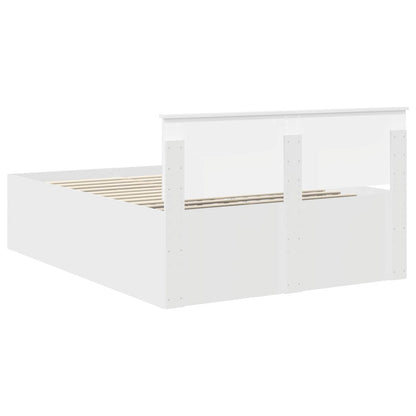 Bed Frame with Headboard White 160 x 200 cm Engineered Wood