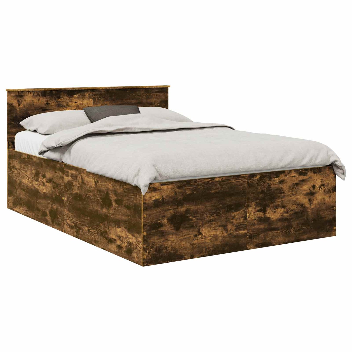 Bed Frame Smoked Oak 160 x 200 cm Engineered Wood