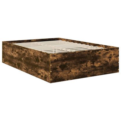 Bed Frame Smoked Oak 160 x 200 cm Engineered Wood