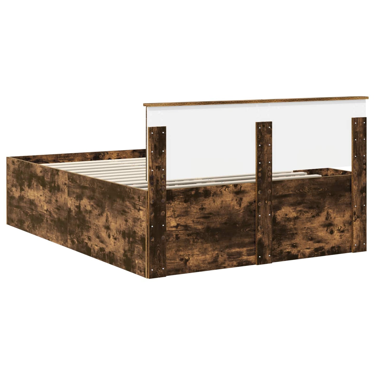 Bed Frame Smoked Oak 160 x 200 cm Engineered Wood