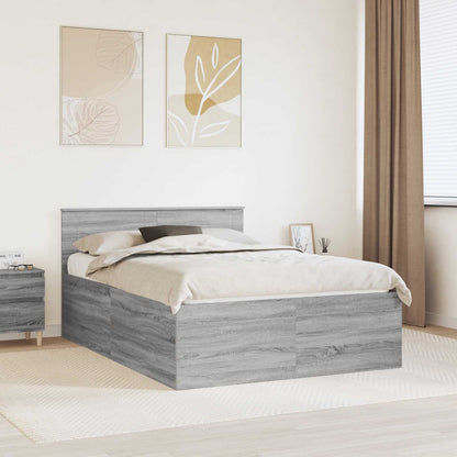 Bed Frame Grey Sonoma 160 x 200 cm Engineered Wood