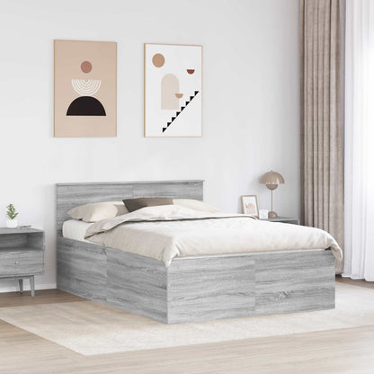 Bed Frame Grey Sonoma 160 x 200 cm Engineered Wood