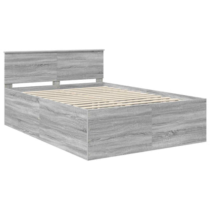 Bed Frame Grey Sonoma 160 x 200 cm Engineered Wood