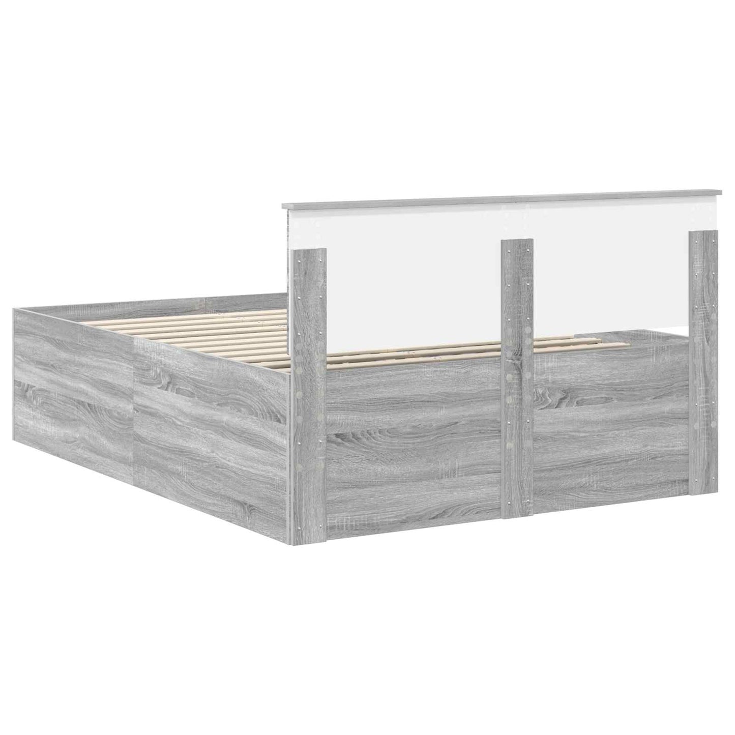 Bed Frame Grey Sonoma 160 x 200 cm Engineered Wood
