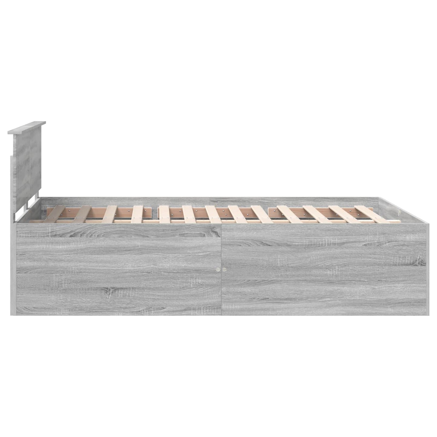 Bed Frame Grey Sonoma 160 x 200 cm Engineered Wood