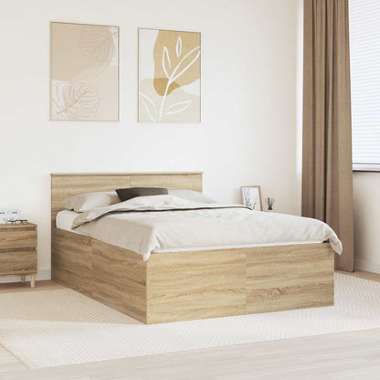 Bed Frame Sonoma Oak 150 x 200 cm Engineered Wood