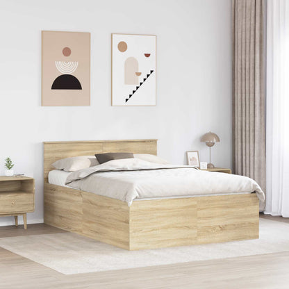 Bed Frame Sonoma Oak 150 x 200 cm Engineered Wood