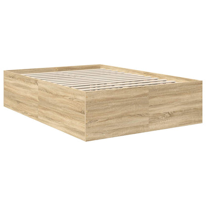 Bed Frame Sonoma Oak 150 x 200 cm Engineered Wood