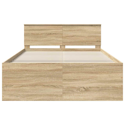 Bed Frame Sonoma Oak 150 x 200 cm Engineered Wood
