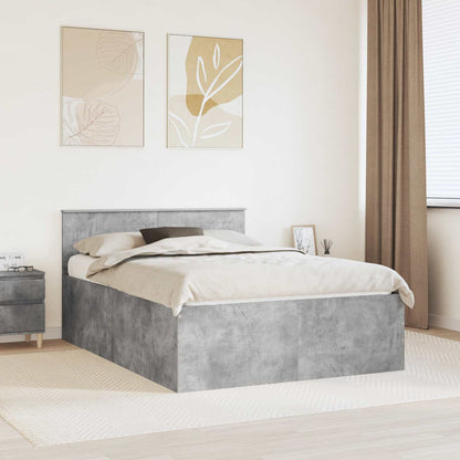 Bed Frame Concrete Grey 150 x 200 cm Engineered Wood