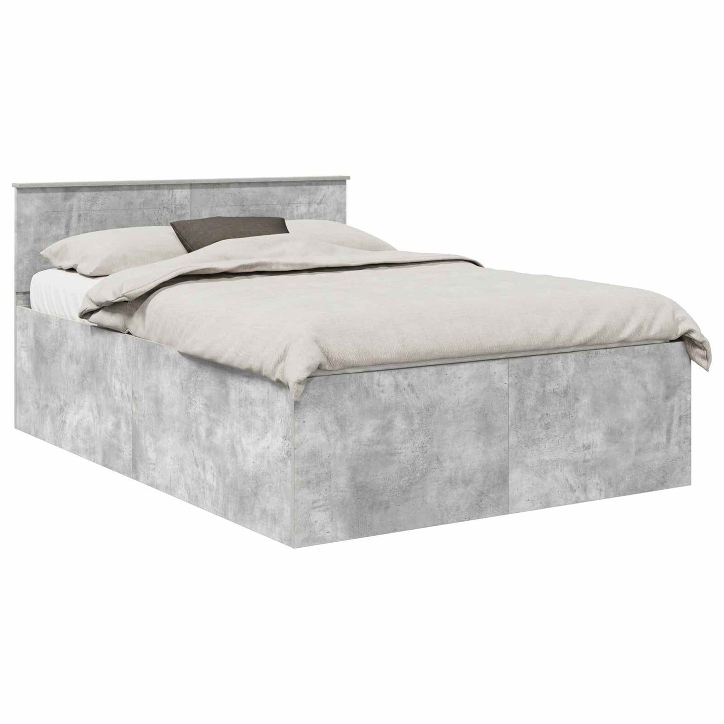 Bed Frame Concrete Grey 150 x 200 cm Engineered Wood