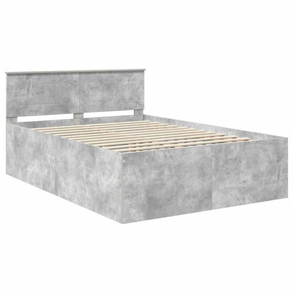Bed Frame Concrete Grey 150 x 200 cm Engineered Wood