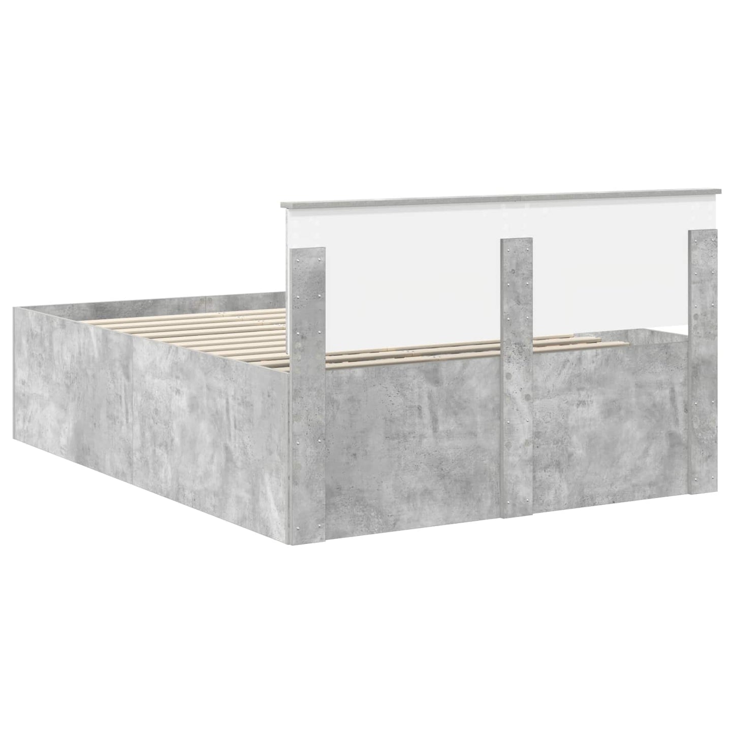 Bed Frame Concrete Grey 150 x 200 cm Engineered Wood