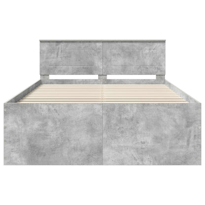 Bed Frame Concrete Grey 150 x 200 cm Engineered Wood