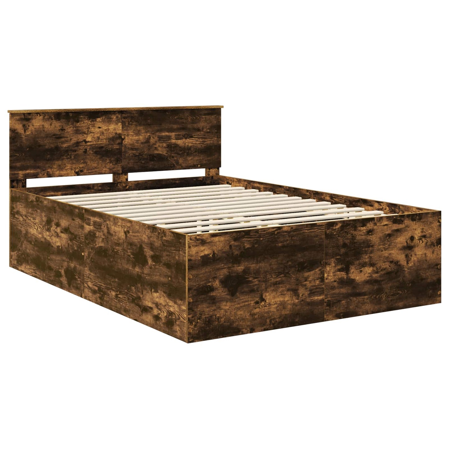 Bed Frame Smoked Oak 150 x 200 cm Engineered Wood