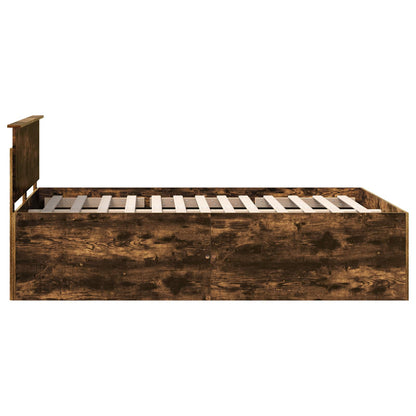 Bed Frame Smoked Oak 150 x 200 cm Engineered Wood