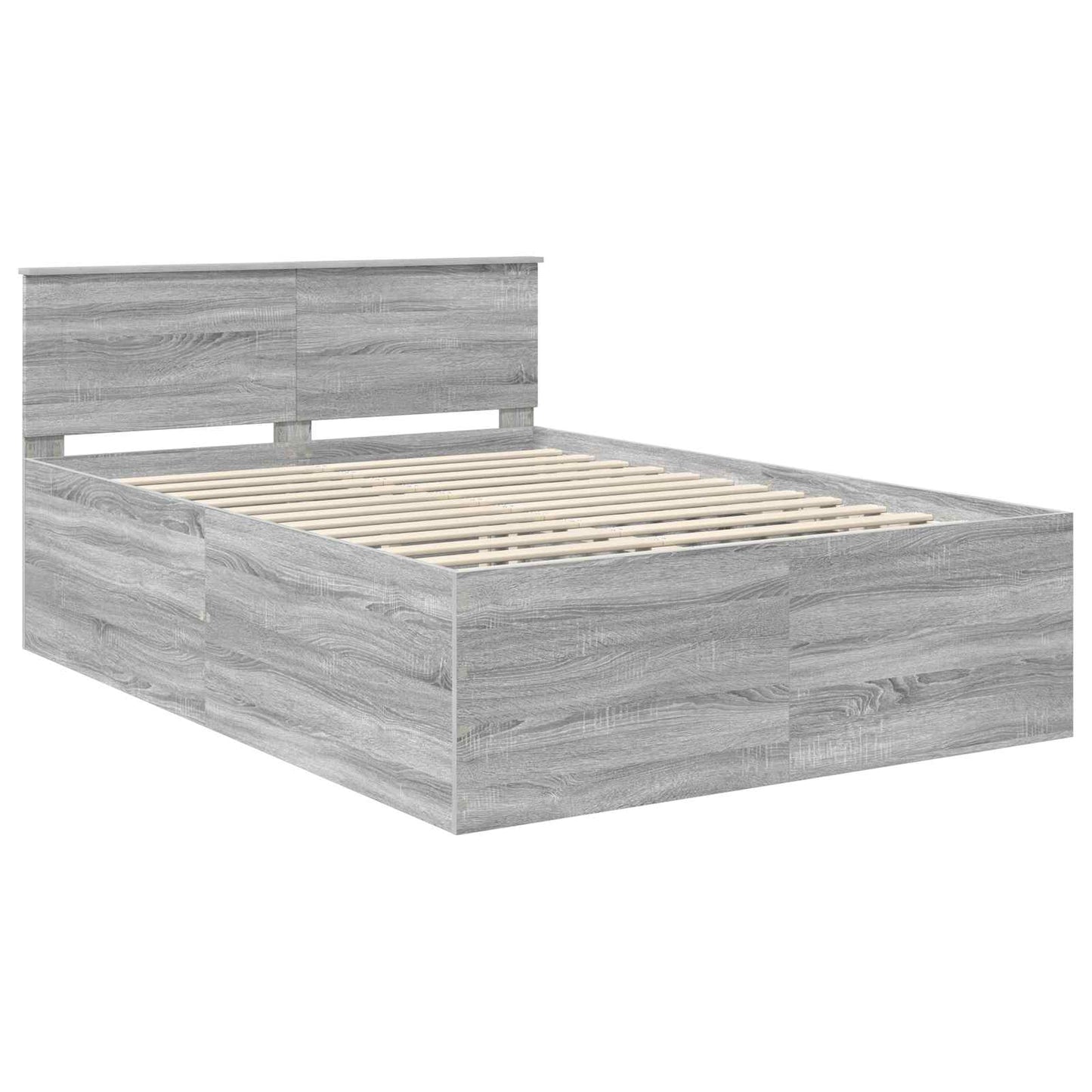 Bed Frame Grey Sonoma 150 x 200 cm Engineered Wood