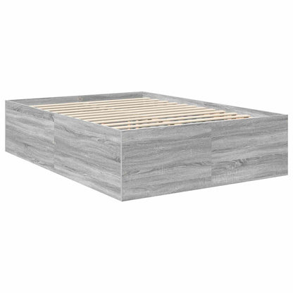 Bed Frame Grey Sonoma 150 x 200 cm Engineered Wood