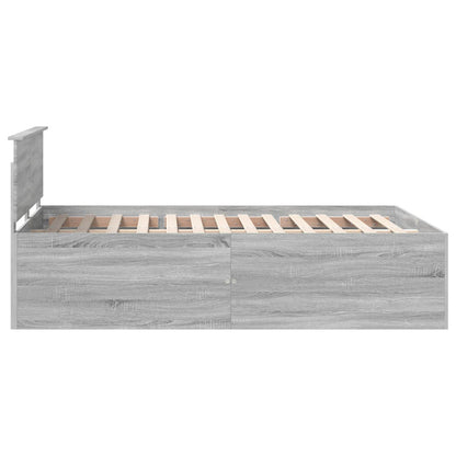 Bed Frame Grey Sonoma 150 x 200 cm Engineered Wood