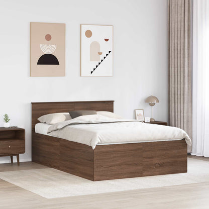 Bed Frame with Headboard Brown Oak 150 x 200 cm Engineered Wood