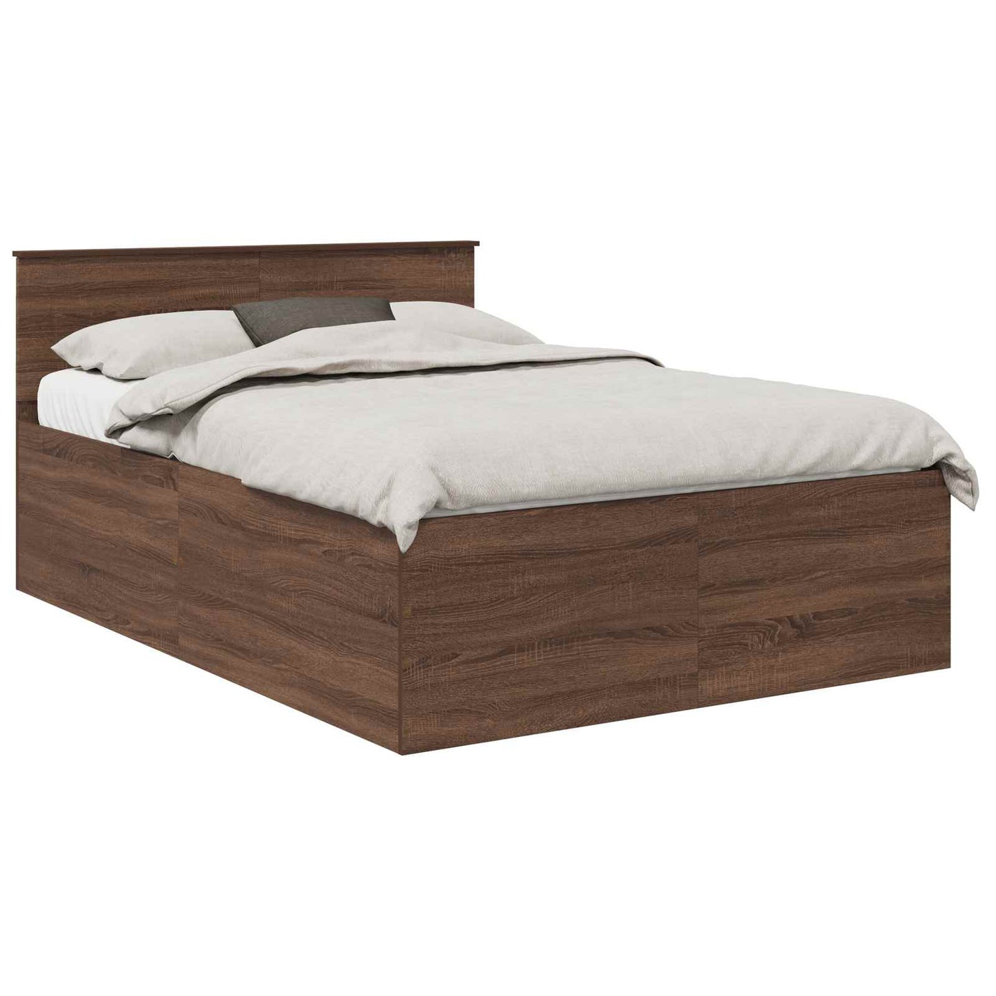 Bed Frame with Headboard Brown Oak 150 x 200 cm Engineered Wood
