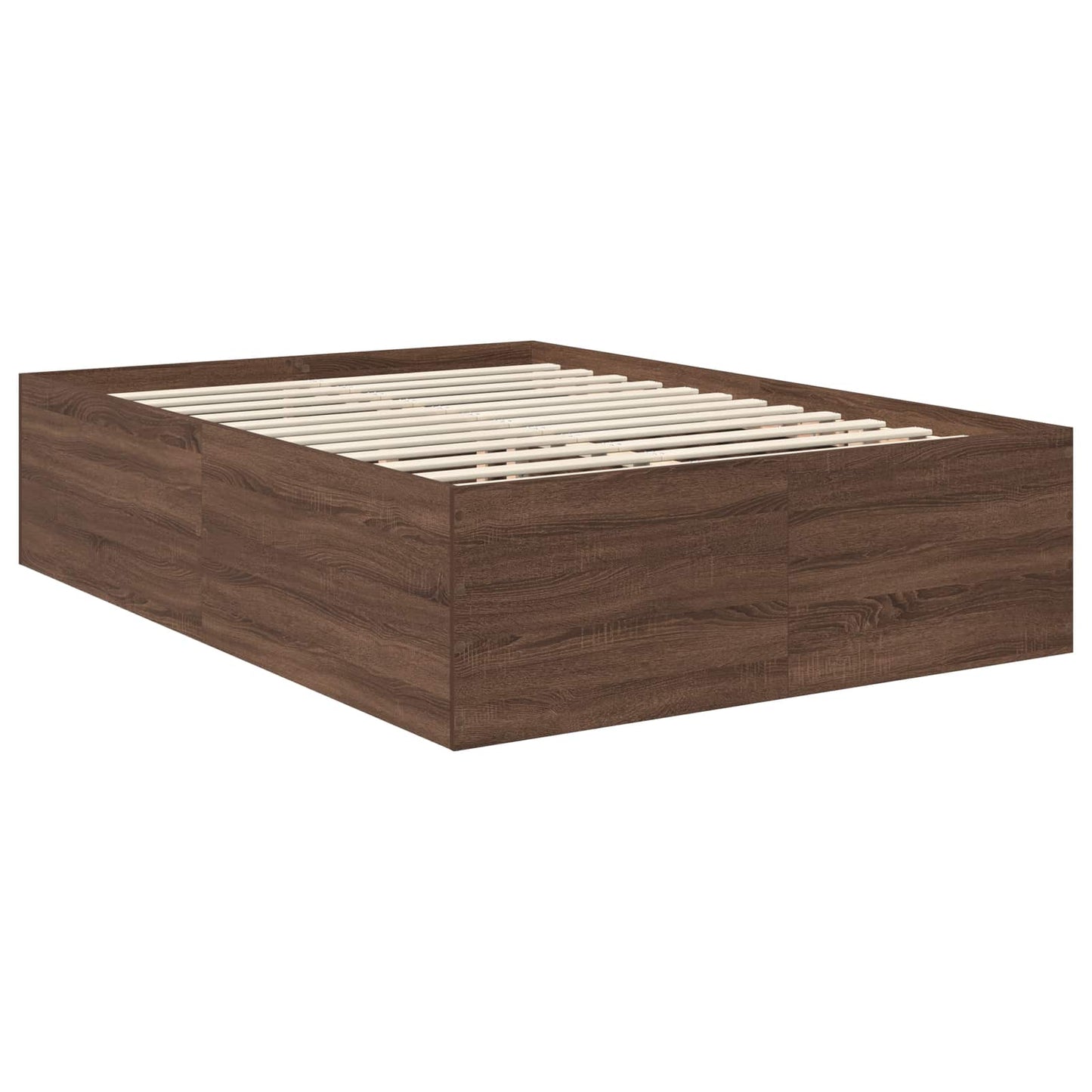 Bed Frame with Headboard Brown Oak 150 x 200 cm Engineered Wood