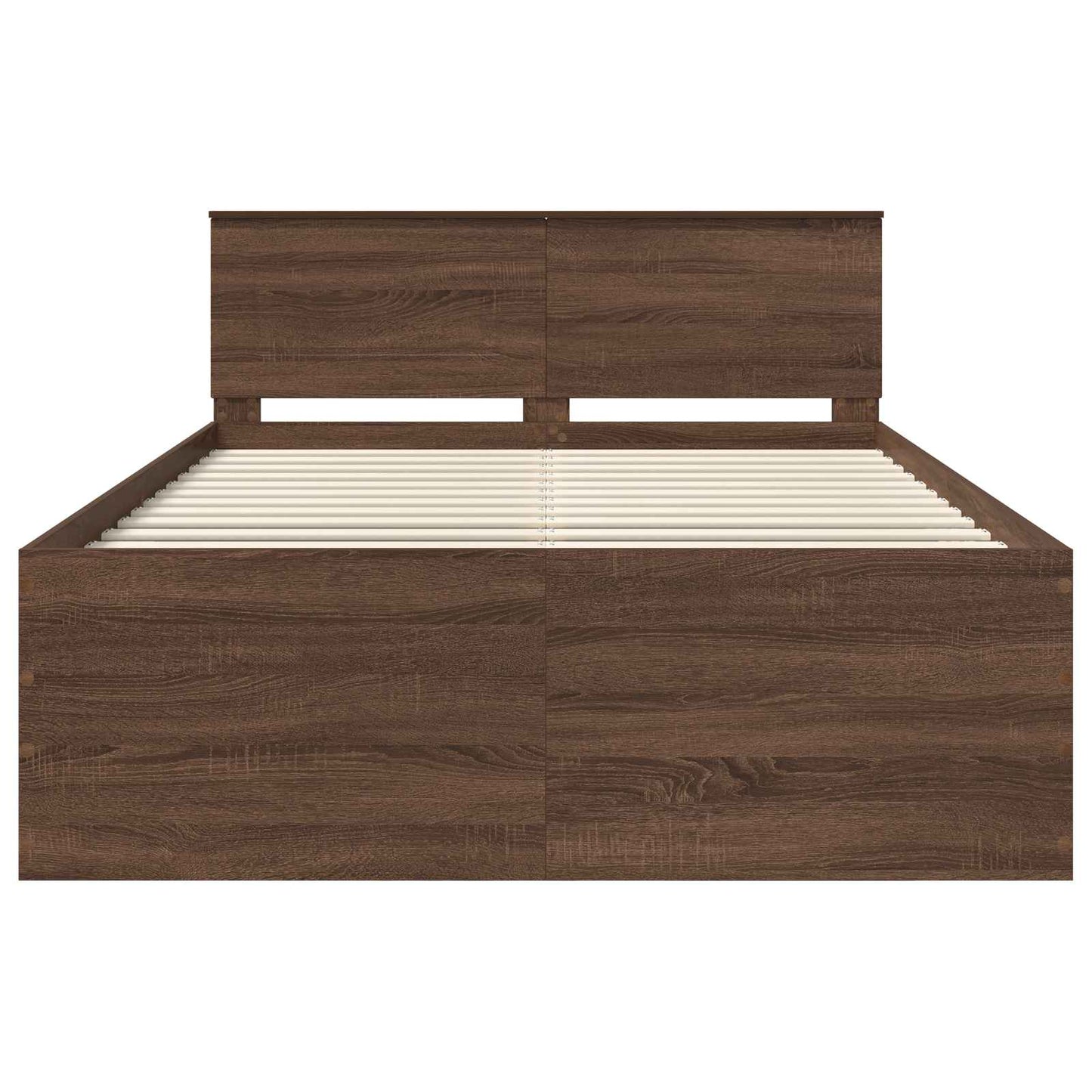 Bed Frame with Headboard Brown Oak 150 x 200 cm Engineered Wood
